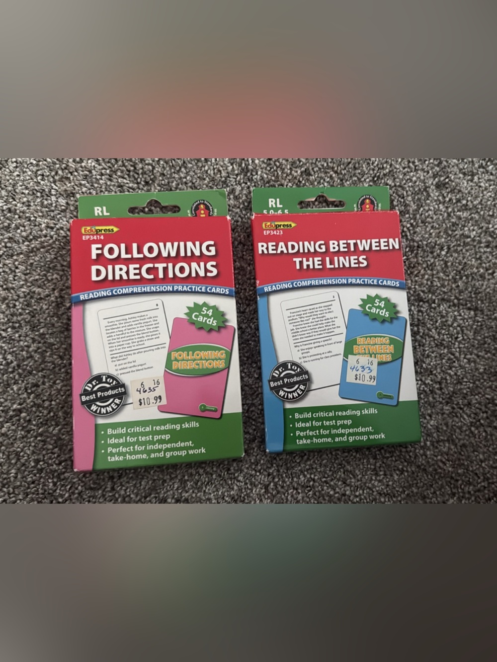 Reading Comprehension Practice Cards - by EdPress. like new